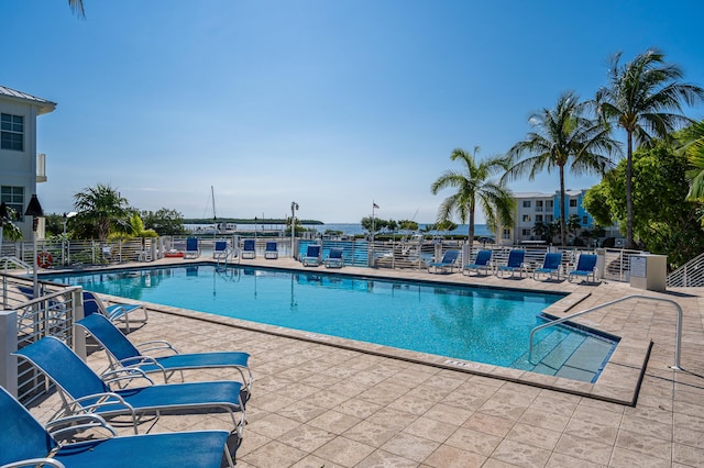 view of pool featuring a patio