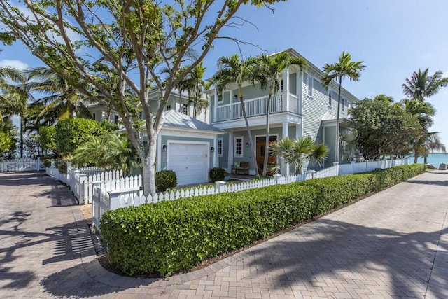 view of front of property with a fenced front yard