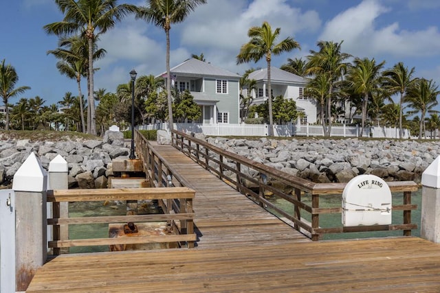 dock area featuring fence