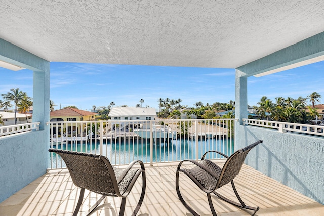 balcony with a water view