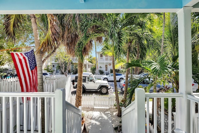exterior space with a fenced front yard