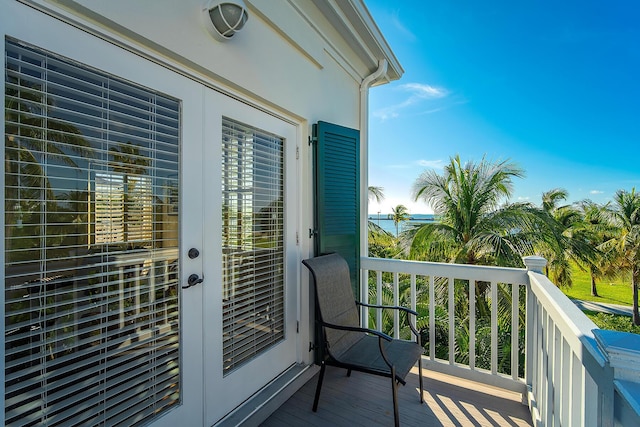 balcony with french doors