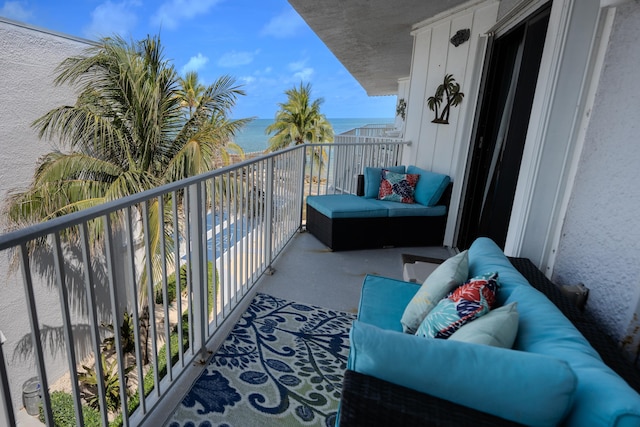 201 E Ocean Dr Unit 3-311, Key Colony, FL 33051 - balcony featuring a water view and an outdoor hangout area