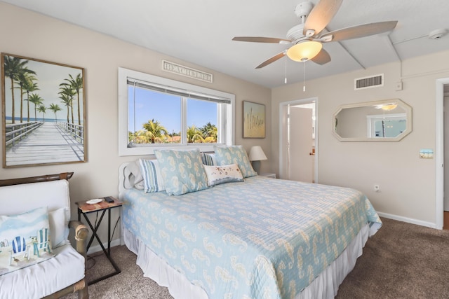 1101 W Ocean Dr Unit 29, Key Colony, FL 33051 - carpeted bedroom featuring baseboards and a ceiling fan