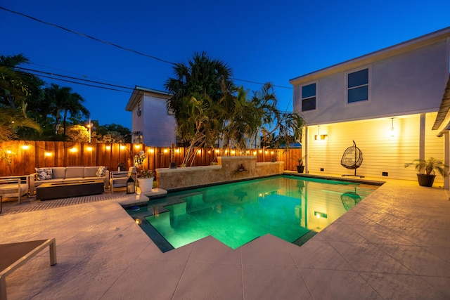 1205 11th St, Key West, FL 33040 - view of pool featuring a fenced in pool, a fenced backyard, a patio, and an outdoor living space