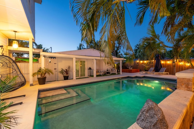 1205 11th St, Key West, FL 33040 - view of swimming pool with a fenced backyard, a patio, and a fenced in pool