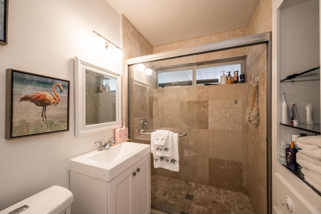 1205 11th St, Key West, FL 33040 - bathroom featuring toilet, a stall shower, and vanity