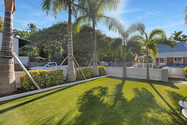 view of yard with fence