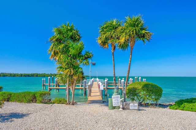 view of water feature featuring a boat dock