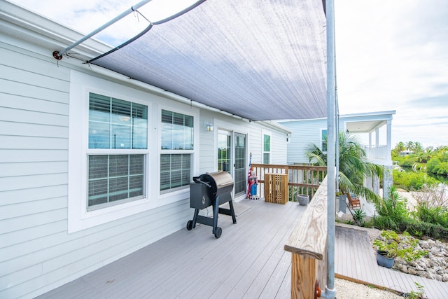 deck featuring area for grilling