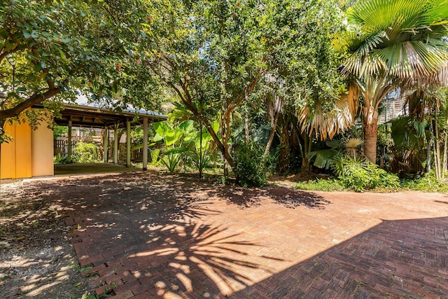 view of patio with a carport