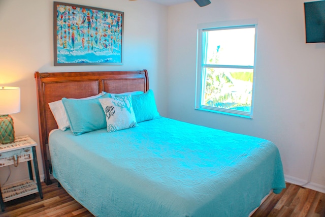 bedroom featuring wood-type flooring