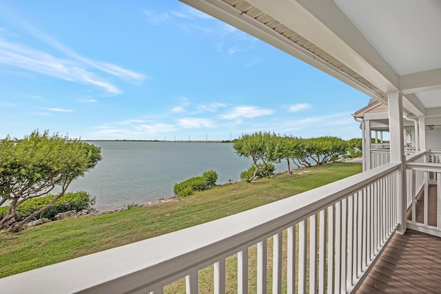 balcony with a water view