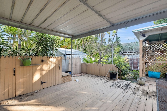 wooden terrace with fence