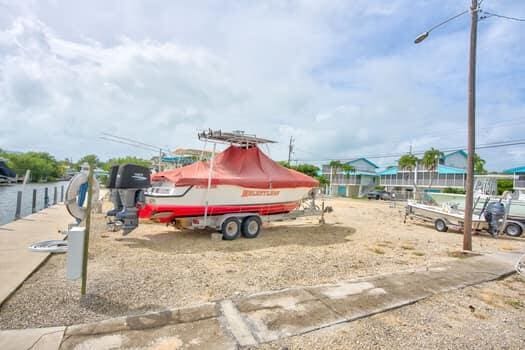 view of playground with a dock