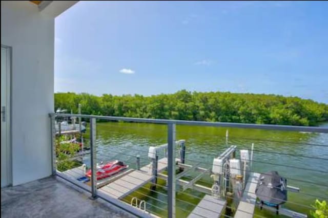 balcony with a water view