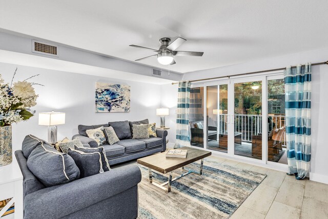 97501 Overseas Hwy Unit 705, Key Largo, FL 33037 - living area with visible vents and a ceiling fan