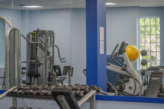 97501 Overseas Hwy Unit 705, Key Largo, FL 33037 - workout area featuring a paneled ceiling