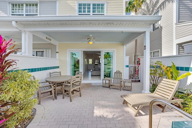 view of patio / terrace with ceiling fan