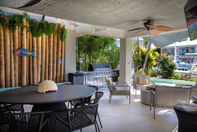 22 Floral Ave, Key Haven, FL 33040 - view of patio with ceiling fan and exterior kitchen