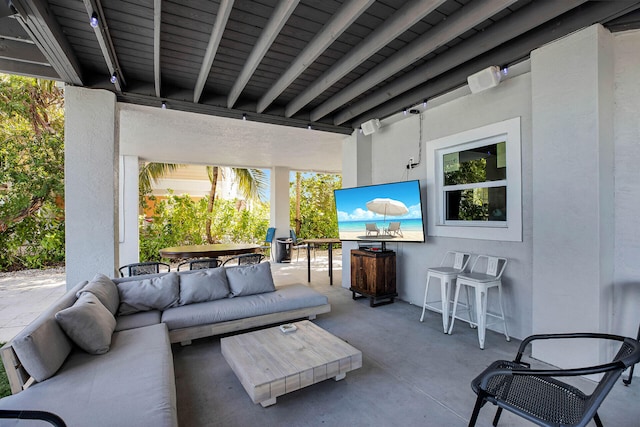 view of patio with an outdoor living space