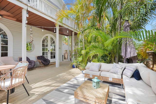 1001 United St Unit B, Key West, FL 33040 - deck featuring french doors and an outdoor hangout area