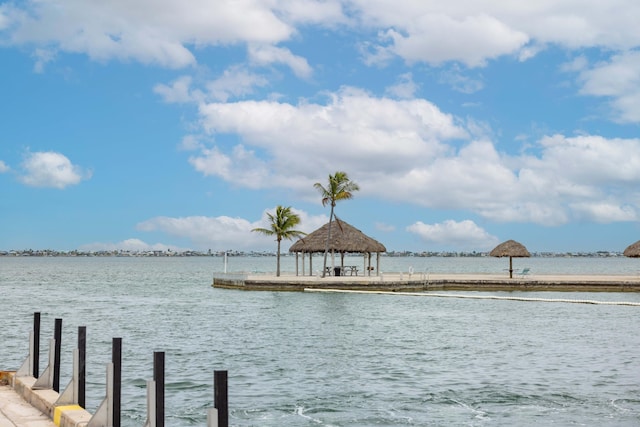 water view with a gazebo