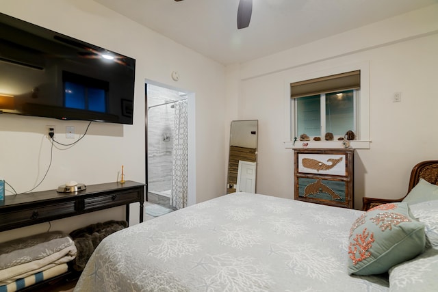 bedroom featuring ceiling fan