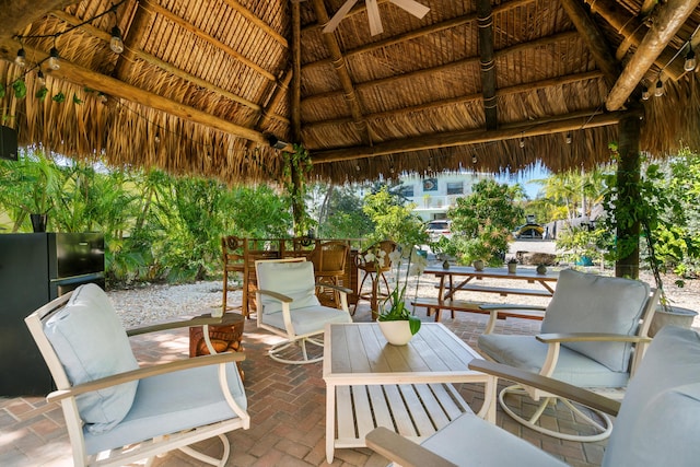 view of patio with a gazebo