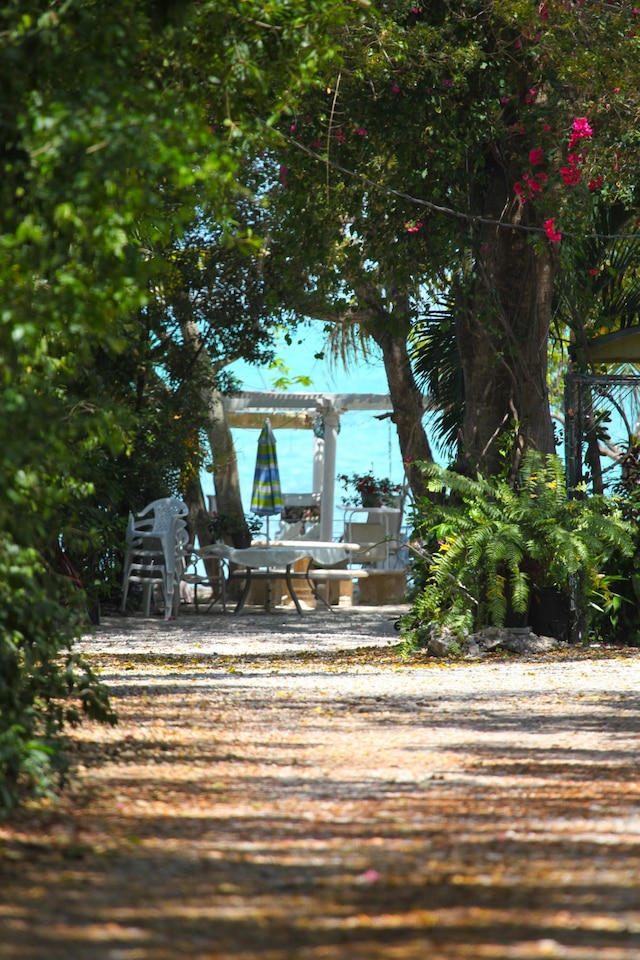 view of yard with a pergola