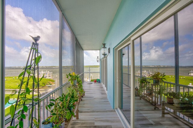 balcony with a water view