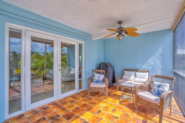 sunroom with french doors
