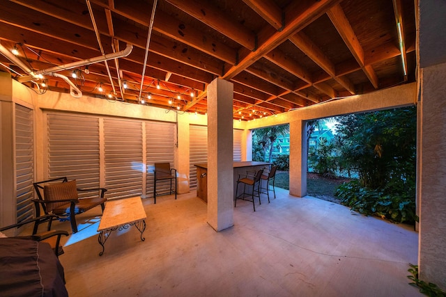 view of patio / terrace featuring a bar