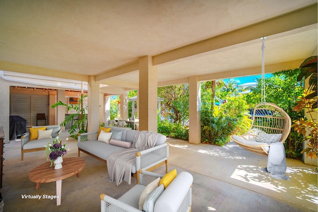 view of patio featuring outdoor lounge area