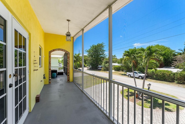 balcony with french doors