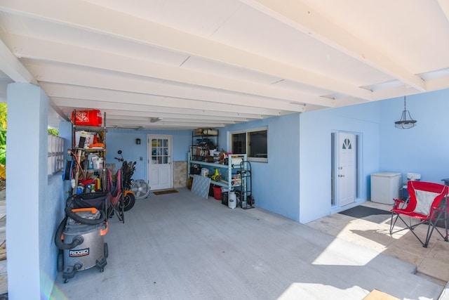 view of garage