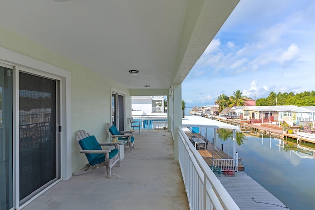 balcony with a water view