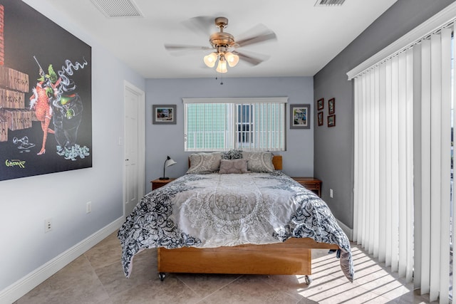 bedroom with ceiling fan