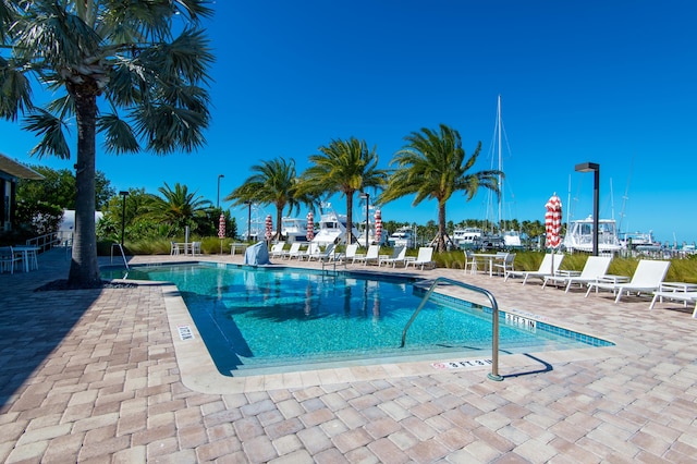 view of pool with a patio