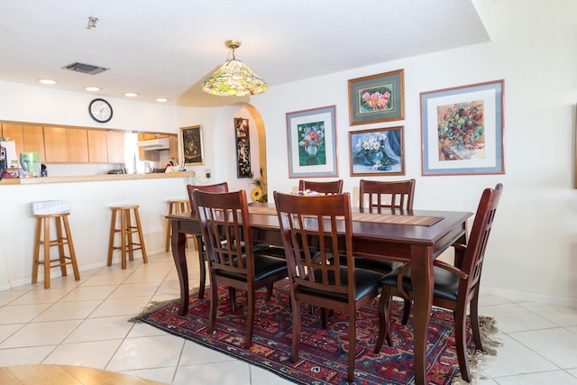 view of tiled dining room