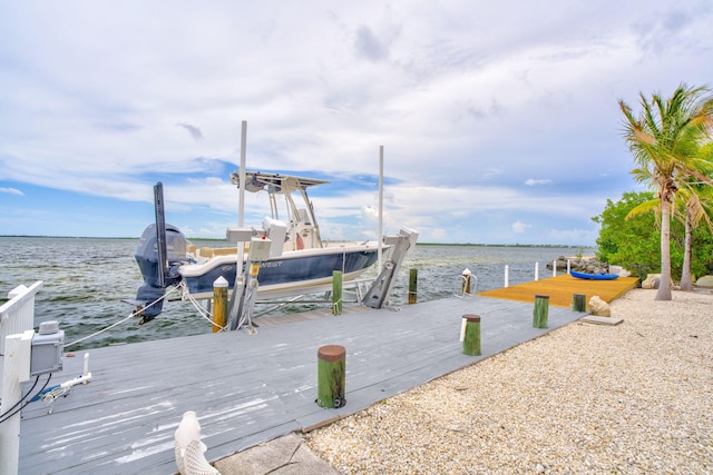 1777 Pine Channel Dr, Little Torch, FL 33042 - dock area with boat lift and a water view