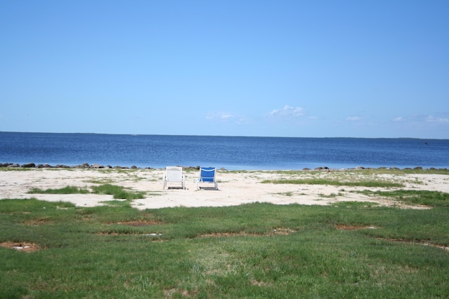 property view of water featuring a view of the beach