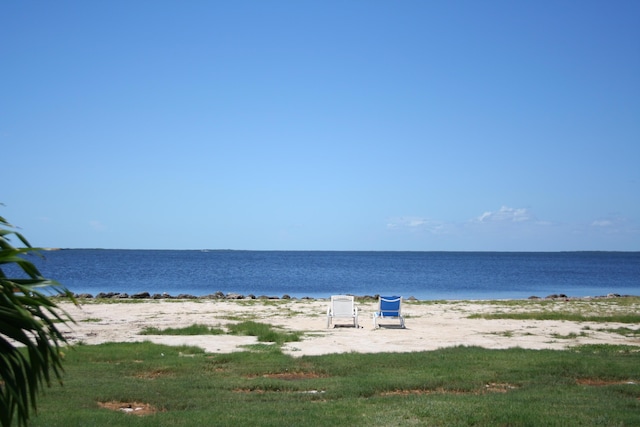 property view of water featuring a view of the beach