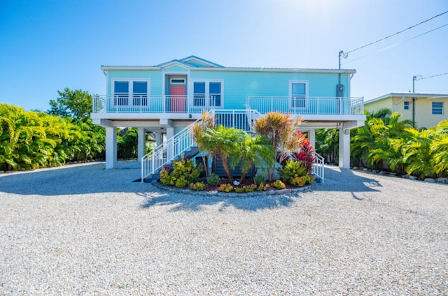 coastal inspired home with a carport