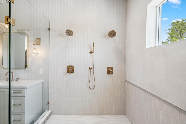 194 Buttonwood Ln, Islamorada, FL 33036 - full bath with a tile shower, healthy amount of natural light, and vanity