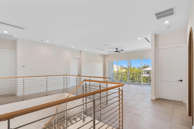 194 Buttonwood Ln, Islamorada, FL 33036 - hallway featuring an upstairs landing, recessed lighting, and concrete floors