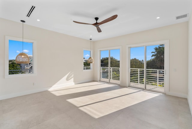194 Buttonwood Ln, Islamorada, FL 33036 - unfurnished room featuring a ceiling fan and recessed lighting