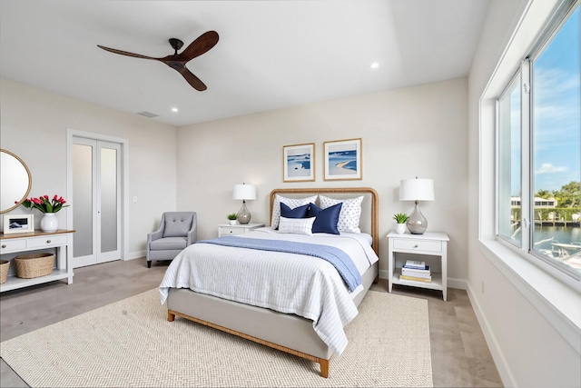 194 Buttonwood Ln, Islamorada, FL 33036 - bedroom with a ceiling fan and recessed lighting