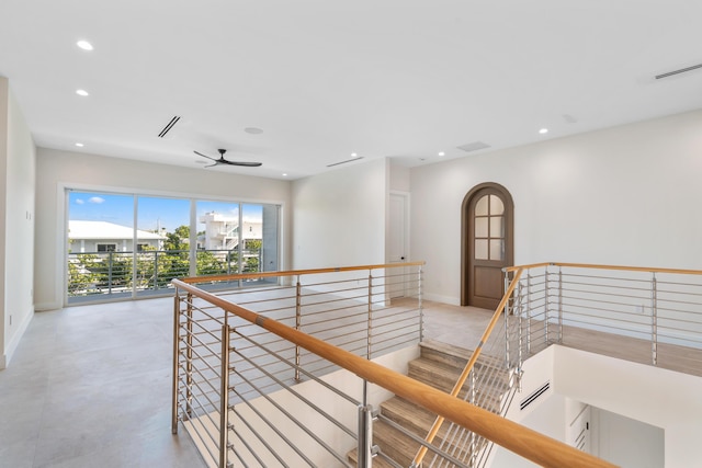 194 Buttonwood Ln, Islamorada, FL 33036 - hallway featuring an upstairs landing, recessed lighting, and finished concrete flooring