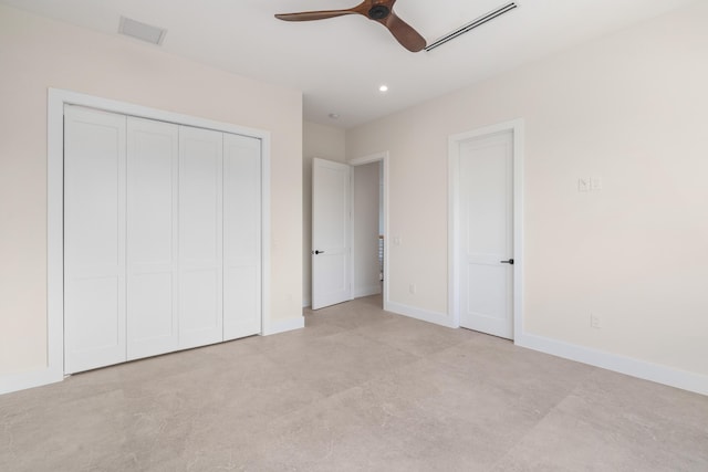 194 Buttonwood Ln, Islamorada, FL 33036 - unfurnished bedroom featuring finished concrete floors, ceiling fan, and recessed lighting